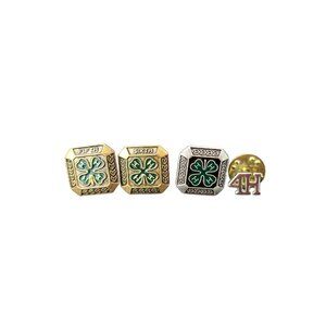 Vintage 4H Pins Lot of 4 Clutch Back Gold and Silver Tone New Fifth Sixth Clover